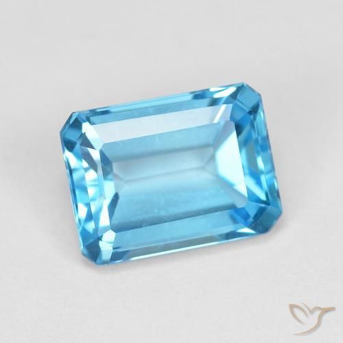 Topaze Bleu Suisse naturelle Octogone / coupe Émeraude, 2.16 ct, VVS