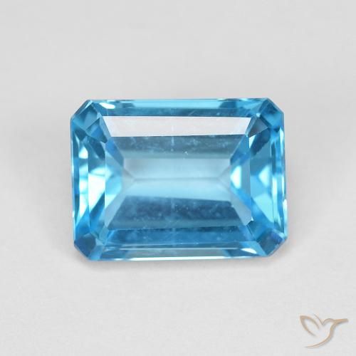 Topaze Bleu Suisse naturelle Octogone / coupe Émeraude, 2.16 ct, VVS