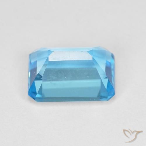 Topaze Bleu Suisse naturelle Octogone / coupe Émeraude, 2.16 ct, VVS