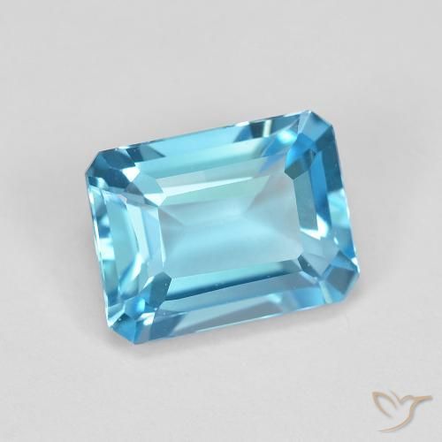 Topaze Bleu Suisse naturelle Octogone / coupe Émeraude, 2.06 ct, VVS