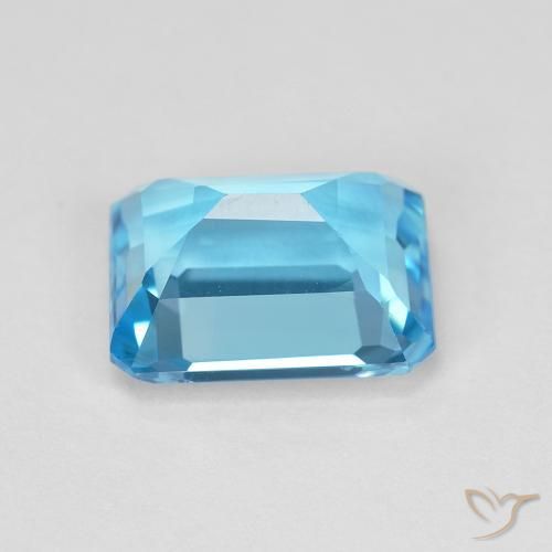 Topaze Bleu Suisse naturelle Octogone / coupe Émeraude, 2.06 ct, VVS
