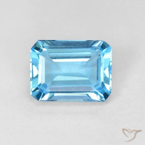 Topaze Bleu Suisse naturelle Octogone / coupe Émeraude, 1.90 ct, VVS