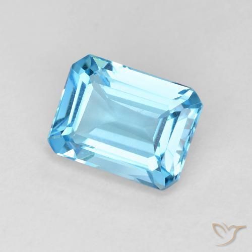 Topaze Bleu Suisse naturelle Octogone / coupe Émeraude, 1.90 ct, VVS
