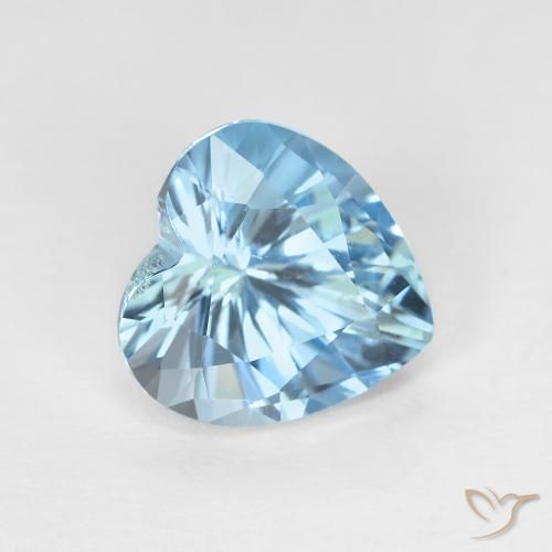 Topaze Bleu Suisse naturelle Cœur, 3.06 ct, VVS-VS