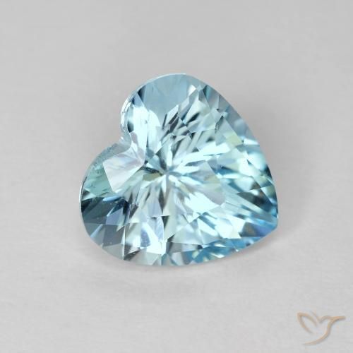 2.87ct Naturel Bleu ciel Topaze, Cœur, VVS