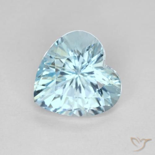 Topaze Bleu ciel naturelle Cœur, 3.03 ct, VVS-VS