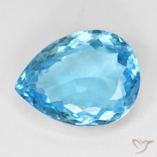 16.13ct Naturel Bleu Suisse Topaze, En forme de poire, VVS