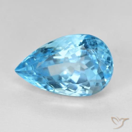 9.52ct Naturel Bleu Suisse Topaze, En forme de poire, VVS-VS