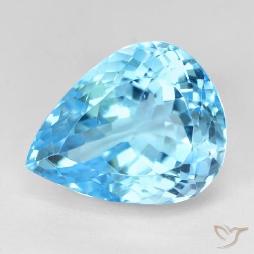 20.97ct Naturel Bleu Suisse Topaze, En forme de poire, VVS