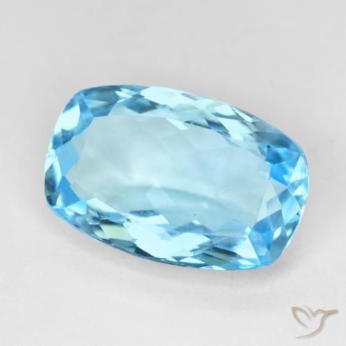 Topaze Bleu Suisse naturelle Coussin, 10.74 ct, VVS