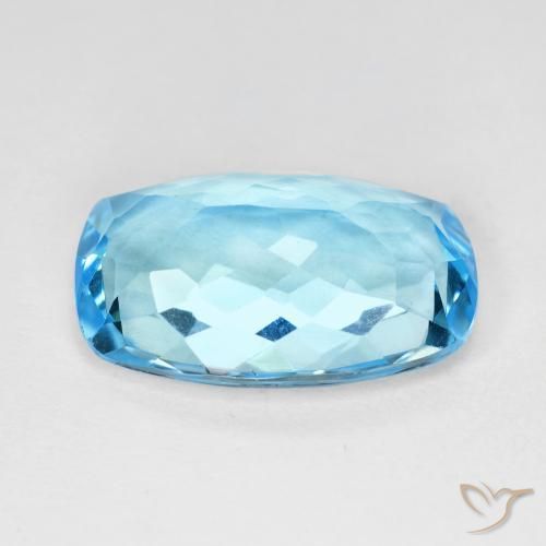 Topaze Bleu Suisse naturelle Coussin, 10.74 ct, VVS