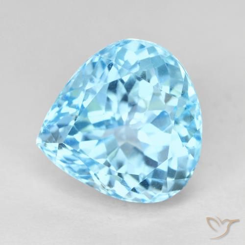 11.29ct Naturel Bleu Suisse Topaze, En forme de poire, VVS-VS