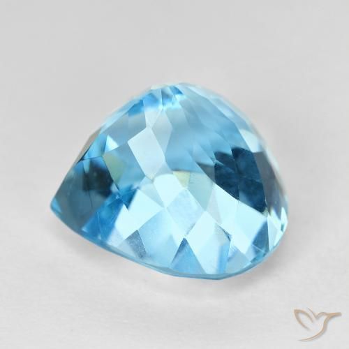 Topaze Bleu Suisse naturelle En forme de poire, 11.29 ct, VVS-VS