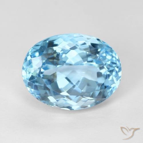 10.16ct Naturel Bleu ciel Topaze, ovale, VVS-VS