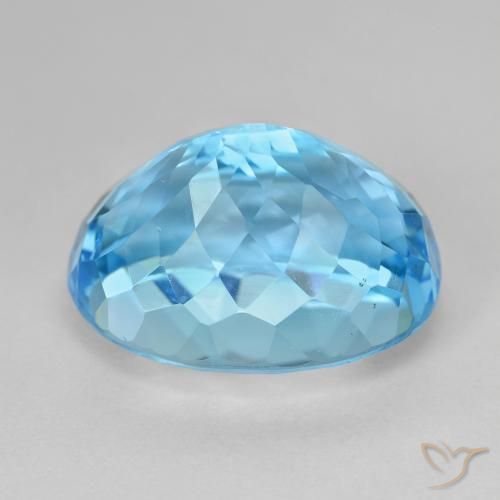 Topaze Bleu Suisse naturelle ovale, 21.41 ct, VVS-VS