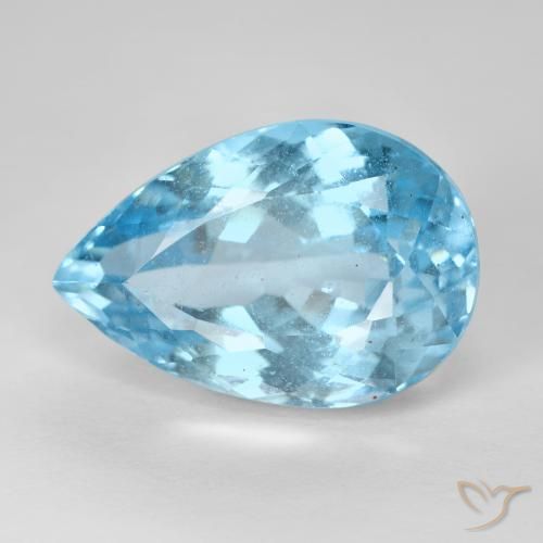 16.76ct Naturel Bleu ciel Topaze, En forme de poire, VS-SI