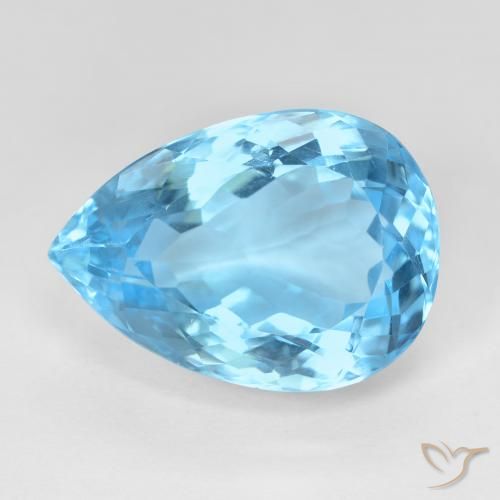 15.36ct Naturel Bleu Suisse Topaze, En forme de poire, VS