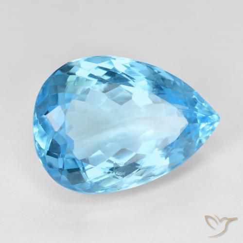 Topaze Bleu Suisse naturelle En forme de poire, 15.36 ct, VS