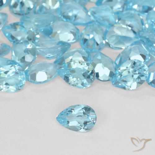 0.55ct Naturel Bleu Suisse Topaze, En forme de poire, VVS-VS