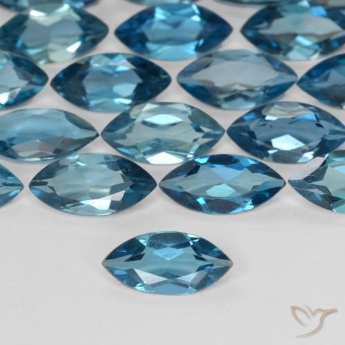 1.10ct Naturel Bleu Londres Topaze, Marquise, VS