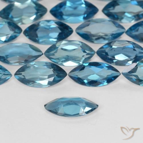 Topaze Bleu Londres naturelle Marquise, 1.10 ct, VS