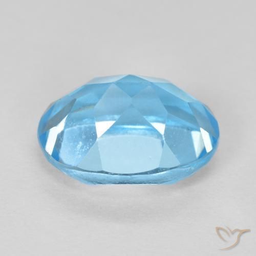 Topaze Bleu Suisse naturelle ovale, 1.72 ct, VVS-VS