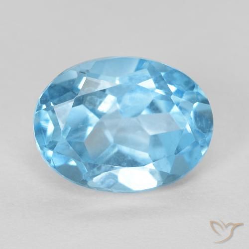 1.68ct Naturel Bleu Suisse Topaze, ovale, VVS-VS