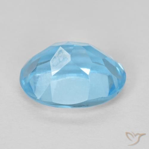 Topaze Bleu Suisse naturelle ovale, 1.68 ct, VVS-VS