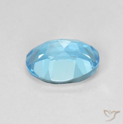 Topaze Bleu Suisse naturelle ovale, 1.68 ct, VS