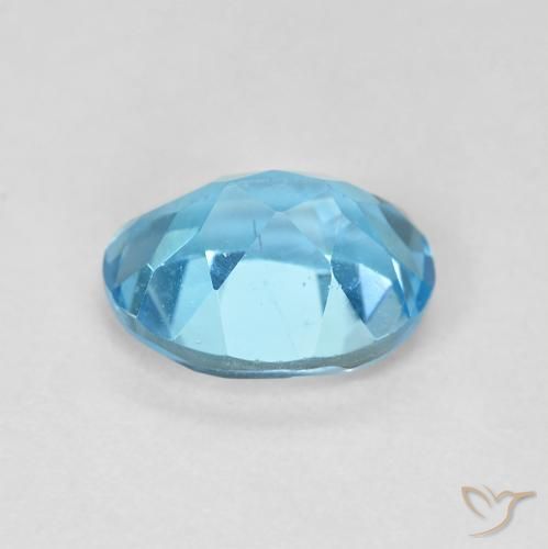 Topaze Bleu Suisse naturelle ovale, 1.77 ct, VS