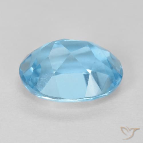 Topaze Bleu Suisse naturelle ovale, 1.67 ct, VS