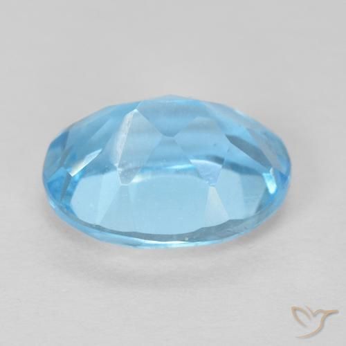 Topaze Bleu Suisse naturelle ovale, 1.65 ct, VS