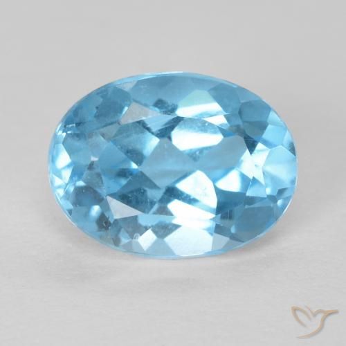 1.61ct Naturel Bleu Suisse Topaze, ovale, VS