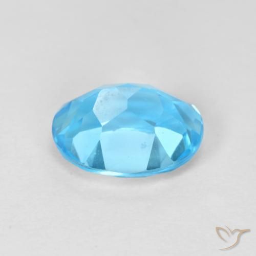 Topaze Bleu Suisse naturelle ovale, 1.77 ct, VVS-VS