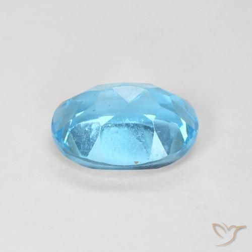 Topaze Bleu Suisse naturelle ovale, 1.65 ct, VS