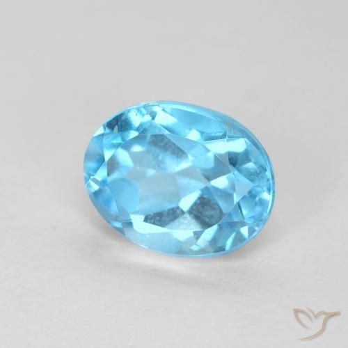 Topaze Bleu Suisse naturelle ovale, 1.69 ct, VS
