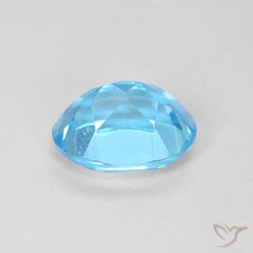 Topaze Bleu Suisse naturelle ovale, 1.69 ct, VS