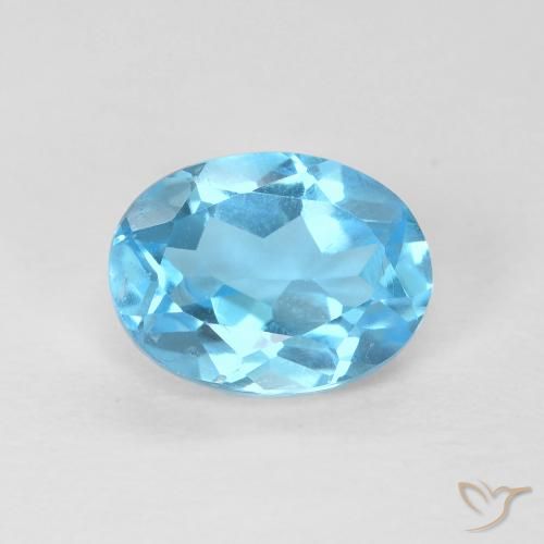1.66ct Naturel Bleu Suisse Topaze, ovale, VS