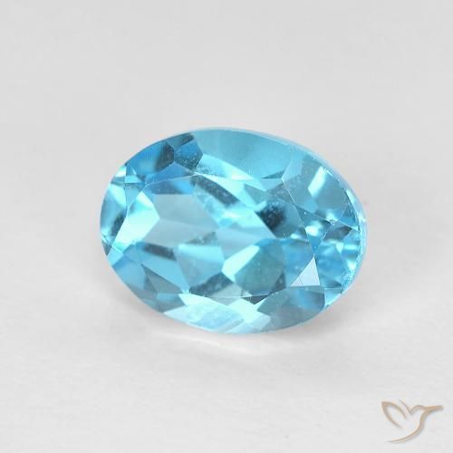 Topaze Bleu Suisse naturelle ovale, 1.78 ct, VVS
