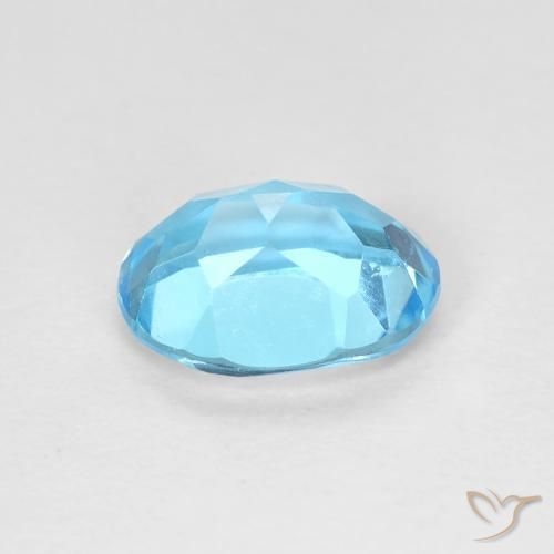 Topaze Bleu Suisse naturelle ovale, 1.66 ct, VVS-VS