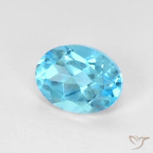 Topaze Bleu Suisse naturelle ovale, 1.69 ct, VVS-VS