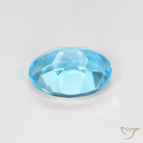Topaze Bleu Suisse naturelle ovale, 1.69 ct, VVS-VS