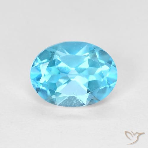 1.66ct Naturel Bleu Suisse Topaze, ovale, VVS-VS