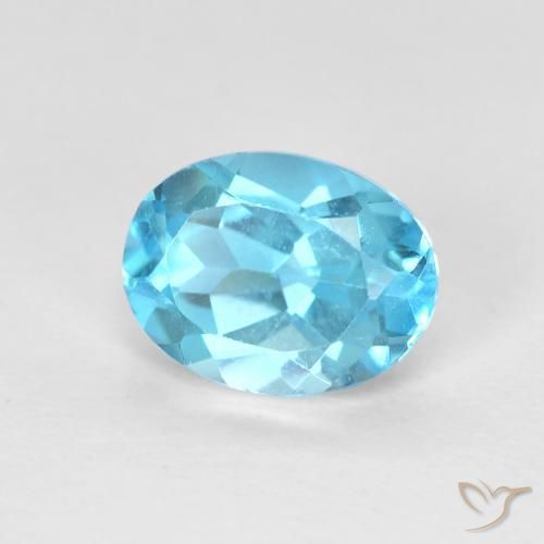 Topaze Bleu Suisse naturelle ovale, 1.77 ct, VVS
