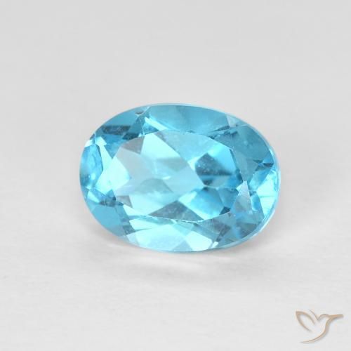 Topaze Bleu Suisse naturelle ovale, 1.60 ct, VVS
