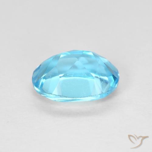 Topaze Bleu Suisse naturelle ovale, 1.60 ct, VVS