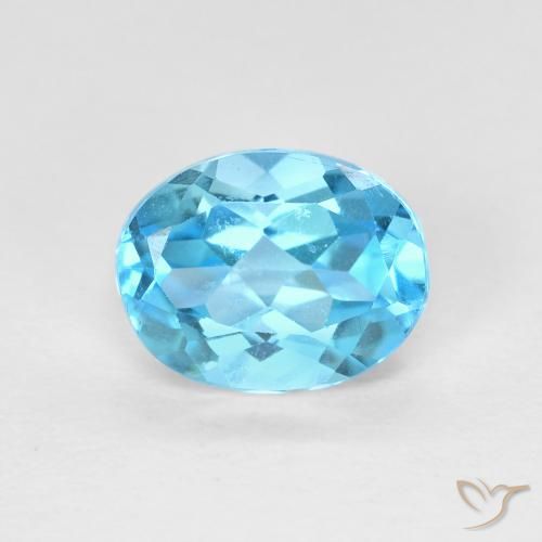 Topaze Bleu Suisse naturelle ovale, 1.68 ct, VVS