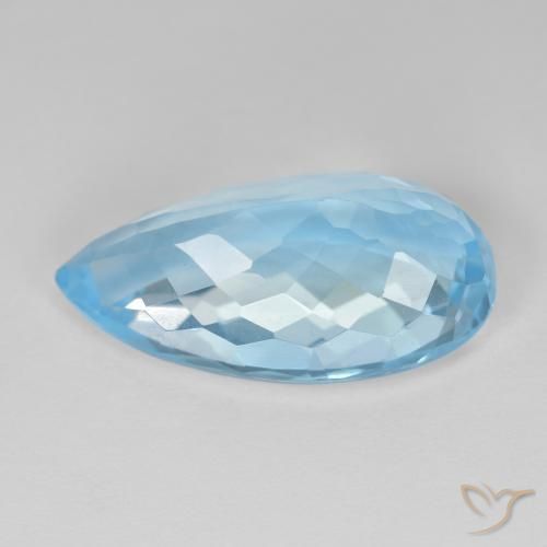 Topaze Bleu Suisse naturelle En forme de poire, 11.51 ct, VVS-VS