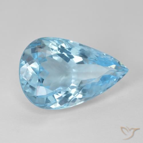 11.69ct Naturel Bleu Suisse Topaze, En forme de poire, VVS-VS