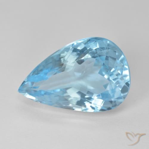 Topaze Bleu Suisse naturelle En forme de poire, 11.69 ct, VVS-VS